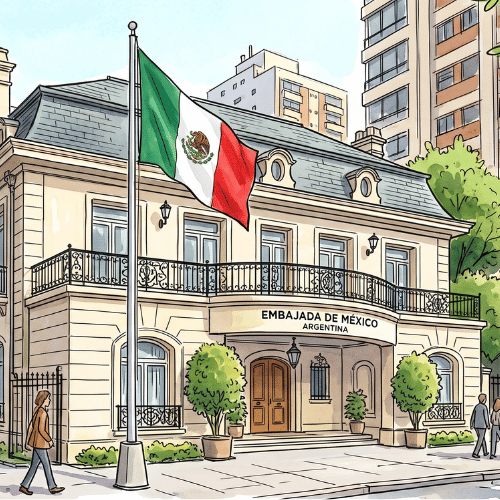visa mexicana en argentina requisitos 2026 - Fachada de la Embajada en Buenos Aires